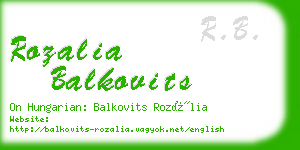 rozalia balkovits business card